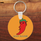 Kawaii Chili Pepper Diva Custom Schlüsselanhänger (Rückseite)