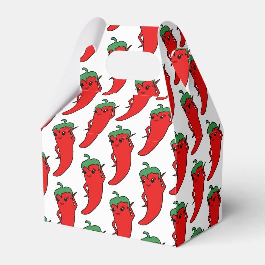 Kawaii Chili-Pfeffer-Zeichenmuster Geschenkschachtel (Vorderseite)
