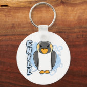 Kawaii Chill Penguin Schlüsselanhänger (Vorderseite)