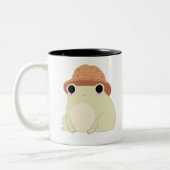 Kawaii Chilling Frog-Geschenk Zweifarbige Tasse (Links)