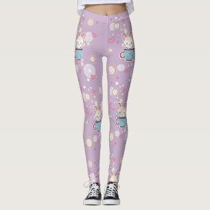 Kawaii Chinchilla im Teacup mit Plätzchen und Leggings