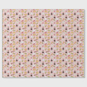 Kawaii Chinese Food theme Wrapping Paper Geschenkpapier (Flach)
