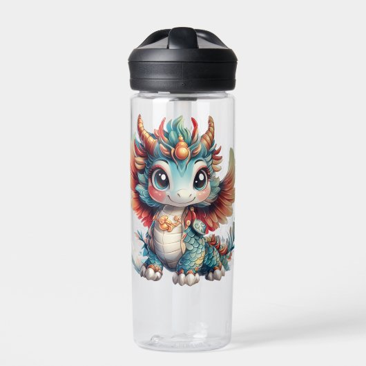 Kawaii Chinese Knot Dragon Water Flasche (Vorderseite)