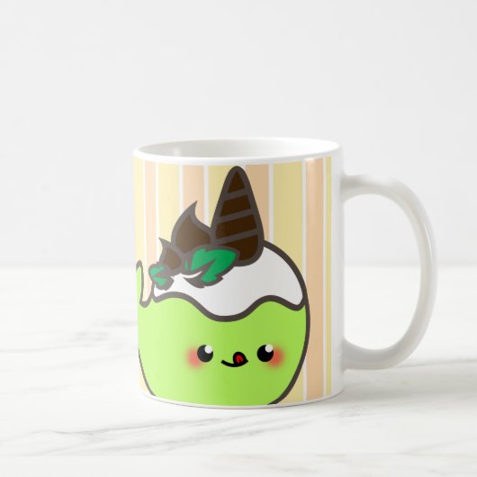 Kawaii Chocolate Chip Mint Narwhal Kaffeetasse (Rechts)