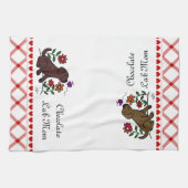 Kawaii Chocolate Labrador Cartoon Küchentuch (Horizontal)