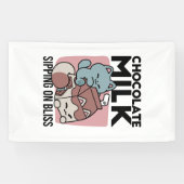 Kawaii Chocolate Milk Cat – Cozy Drink & Cuteness Banner (Horizontal)