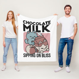 Kawaii Chocolate Milk Cat – Cozy Drink & Cuteness  Fleecedecke