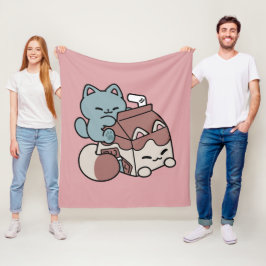Kawaii Chocolate Milk Cat – Cozy Drink & Cuteness  Fleecedecke