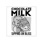 Kawaii Chocolate Milk Cat – Cozy Drink & Cuteness  Gummistempel (Prägung)