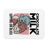 Kawaii Chocolate Milk Cat – Cozy Drink & Cuteness  Magnet (Horizontal)