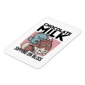 Kawaii Chocolate Milk Cat – Cozy Drink & Cuteness  Magnet (Linke Seite)