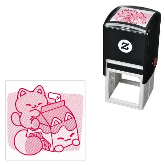 Kawaii Chocolate Milk Cat – Cozy Drink & Cuteness Permastempel (Beispiel)