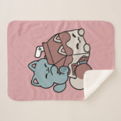 Kawaii Chocolate Milk Cat – Cozy Drink & Cuteness Sherpadecke (Vorderseite (Horizontal))