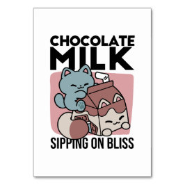Kawaii Chocolate Milk Cat – Cozy Drink & Cuteness  Tischnummer