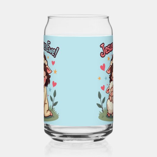 Kawaii Christlich "Jesus Lieben Ewe" Pasteldesign Dosenglas (Rechts)