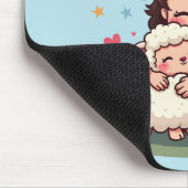 Kawaii Christlich "Jesus Lieben Ewe" Pasteldesign Mousepad (Ecke)
