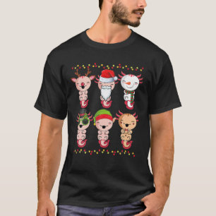 Kawaii Christmas Axolotl Pajama Santa Elf Kinderju T-Shirt