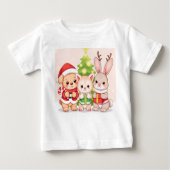 Kawaii Christmas Baby Animals Baby T-shirt (Vorderseite)