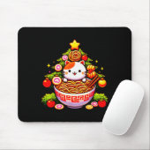Kawaii Christmas Cat Ramen Christmas Tree Holiday Mousepad (Mit Mouse)