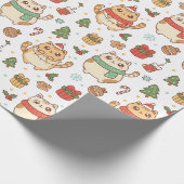 Kawaii Christmas Cats and Holiday Treats Geschenkpapier (Ecke)