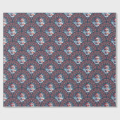 Kawaii Christmas Fox Art Deco Dot Mandala Scallops Geschenkpapier (Flach)