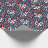 Kawaii Christmas Fox Art Deco Dot Mandala Scallops Geschenkpapier (Ecke)