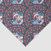 Kawaii Christmas Fox Art Deco Dot Mandala Scallops Seidenpapier (Detail)