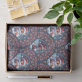 Kawaii Christmas Fox Art Deco Dot Mandala Scallops Seidenpapier (Geschenk)