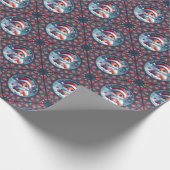 Kawaii Christmas Fox Dot Mandala Diamond Tile Geschenkpapier (Ecke)