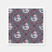 Kawaii Christmas Fox Dot Mandala Diamond Tile Serviette (Vorderseite)