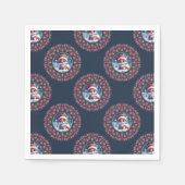 Kawaii Christmas Fox Polka Dot Mandala Decoupage Serviette (Vorderseite)