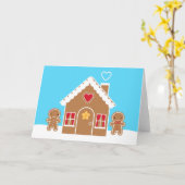 Kawaii Christmas Gingerbread House Karte (Gelbe Blume)