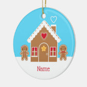 Kawaii Christmas Gingerbread House Keramik Ornament (Links)