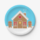 Kawaii Christmas Gingerbread House Pappteller (Vorderseite)