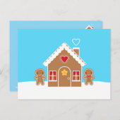 Kawaii Christmas Gingerbread House Postkarte (Vorne/Hinten)