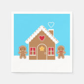 Kawaii Christmas Gingerbread House Serviette (Vorderseite)