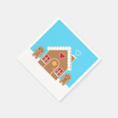Kawaii Christmas Gingerbread House Serviette (Ecke)