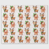 Kawaii Christmas Gingerbread Pattern - Niedlich Ho Geschenkpapier (Flach)