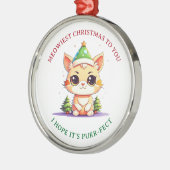 Kawaii Christmas Kitten Holiday Cat Pub Ornament Aus Metall (Links)