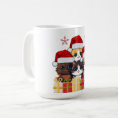 Kawaii Christmas kitten in Santa Hats T-Shirt Kaffeetasse (Vorderseite Links)