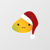 Kawaii Christmas Mango Fensteraufkleber (Blatt)