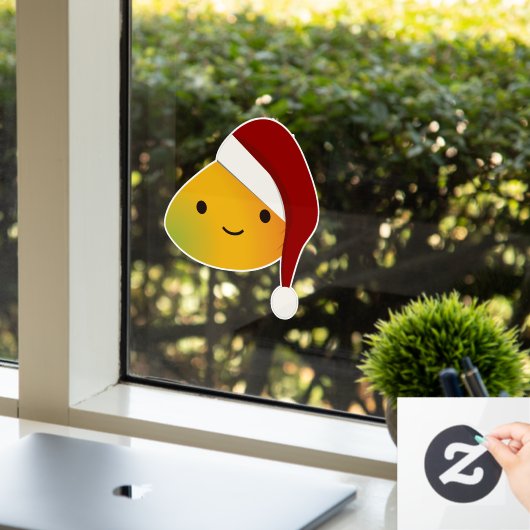 Kawaii Christmas Mango Fensteraufkleber (Büro)