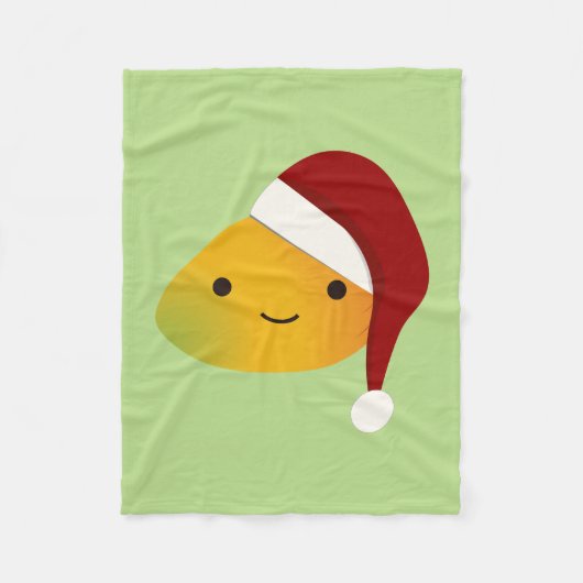 Kawaii Christmas Mango Fleecedecke (Vorderseite)