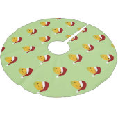 Kawaii Christmas Mango Polyester Weihnachtsbaumdecke (Schrägansicht)