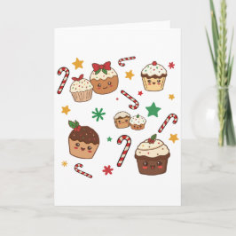 Kawaii Christmas Muffins Karte