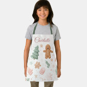 Kawaii Christmas Pattern | Custom Name Kids Apron Schürze (Insitu)