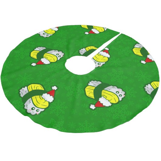 kawaii christmas tamago sushi santa snowflake polyester weihnachtsbaumdecke (Schrägansicht)