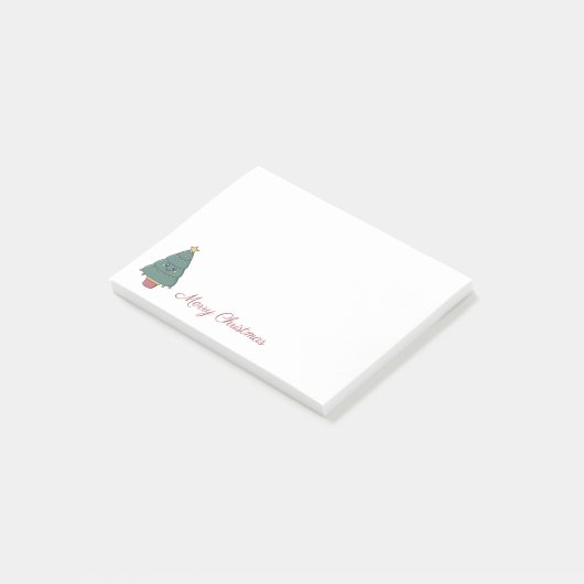Kawaii Christmas Tree Post-it Klebezettel (angewinkelt)