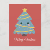 Kawaii Christmas Tree Postcard Postkarte (Vorderseite)