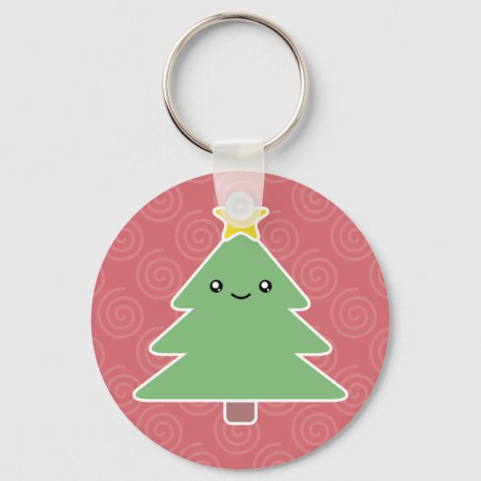 Kawaii Christmas Tree Schlüsselanhänger (Vorderseite)